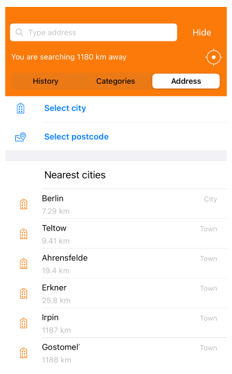 Address search iOS