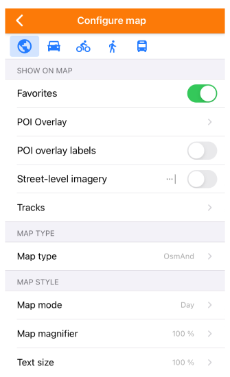 Configure map iOS