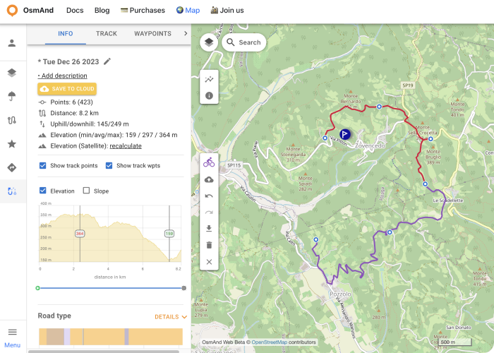 OsmAnd Web Create Track