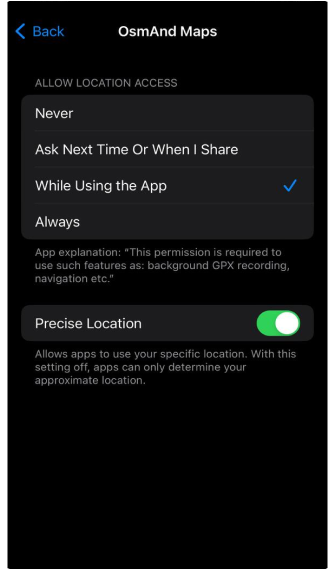 Precise location iOS