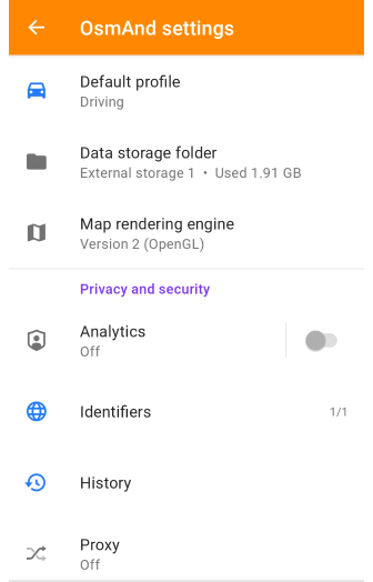 Profiles General Settings Android