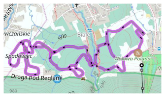 Map routes - ski slopes