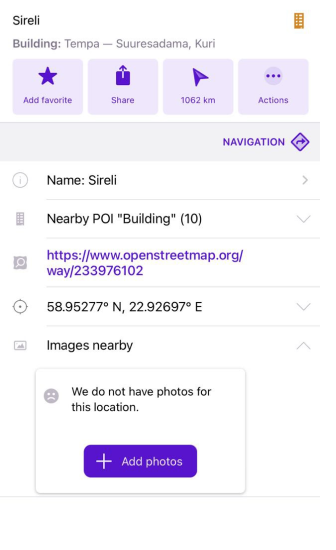 Mapillary plugin Map Context menu iOS