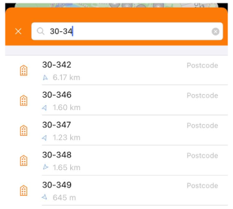 Search Postcode iOS