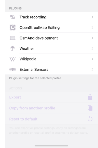 Profile Settings Plugins iOS