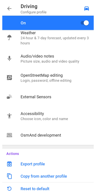 Profiles Settings Android