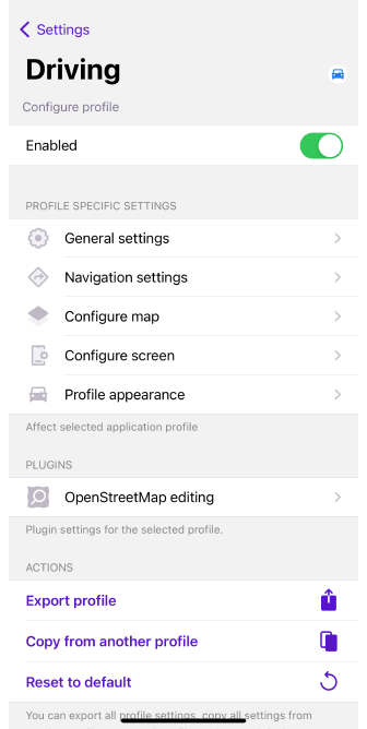 Profiles Settings iOS