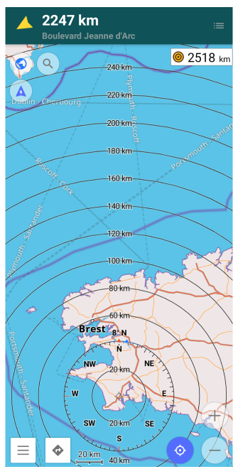 Radius ruler downward