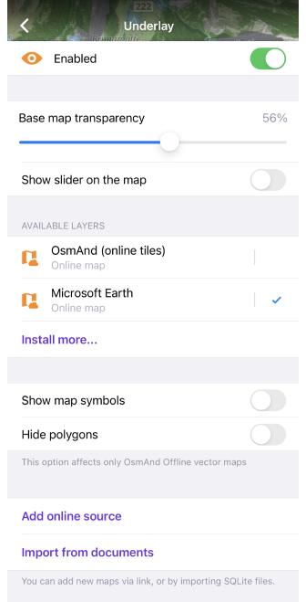 Configure underlay / overlay iOS